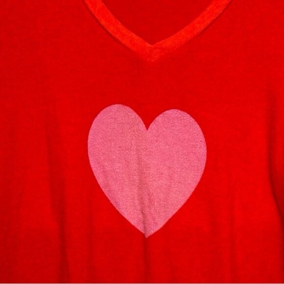 Wildfox Hearts Long Sleeve Pullover Top Sweatshirt Soft Sweater Stretch V Beck S - Picture 4 of 12